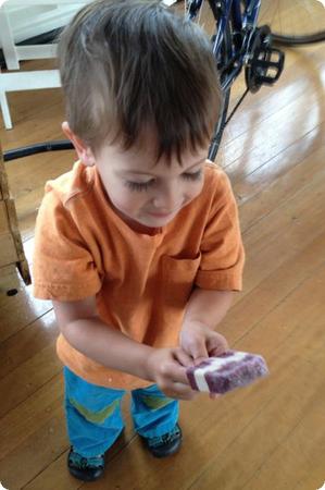 is there anything more adorable than a preschooler with a PB&J popsicle?