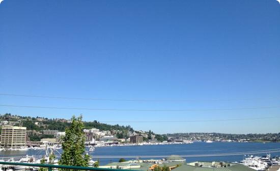 View of South Lake Union from a lake-view room