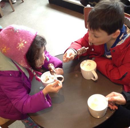 Chocolate covered marshmallows on a stick?  Mom, we love Edinburgh 