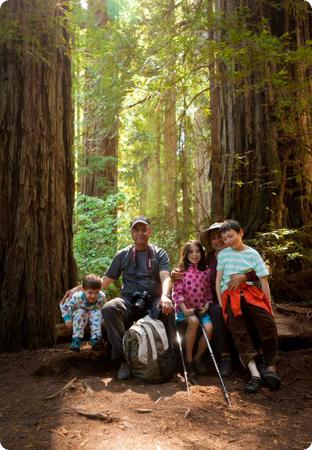 The kids and their grandparents. And the TREES